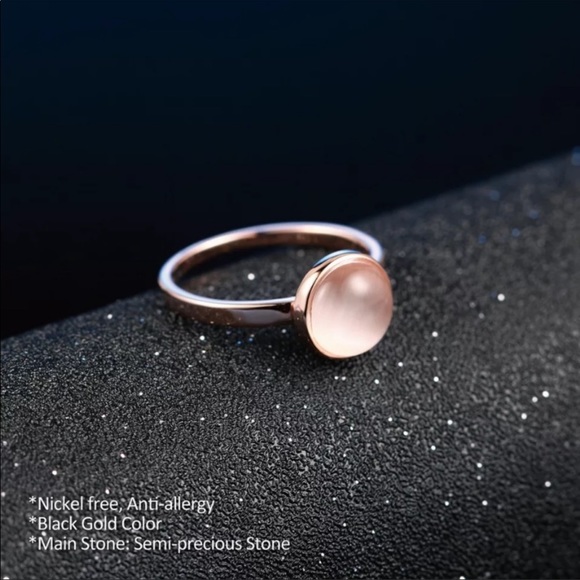 New Women’s 18K Rose Gold Plated Round Opal Ring - Picture 6 of 8